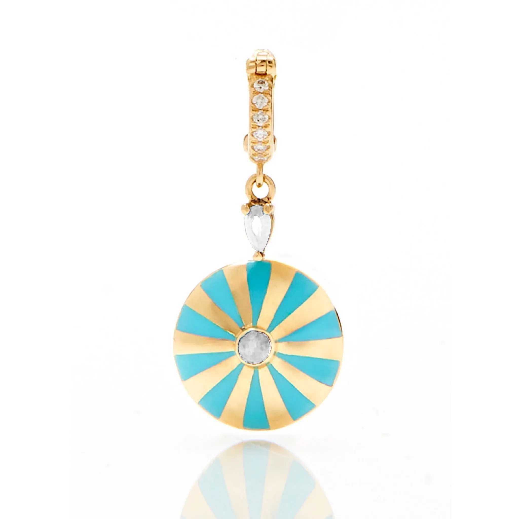Small Mila Sun - Turquoise Enamel & Diamonds