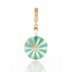 Small Mila Sun - Turquoise Enamel & Diamonds