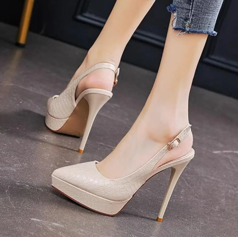 Small Size Slingback Platform High Heel Shoes TS33