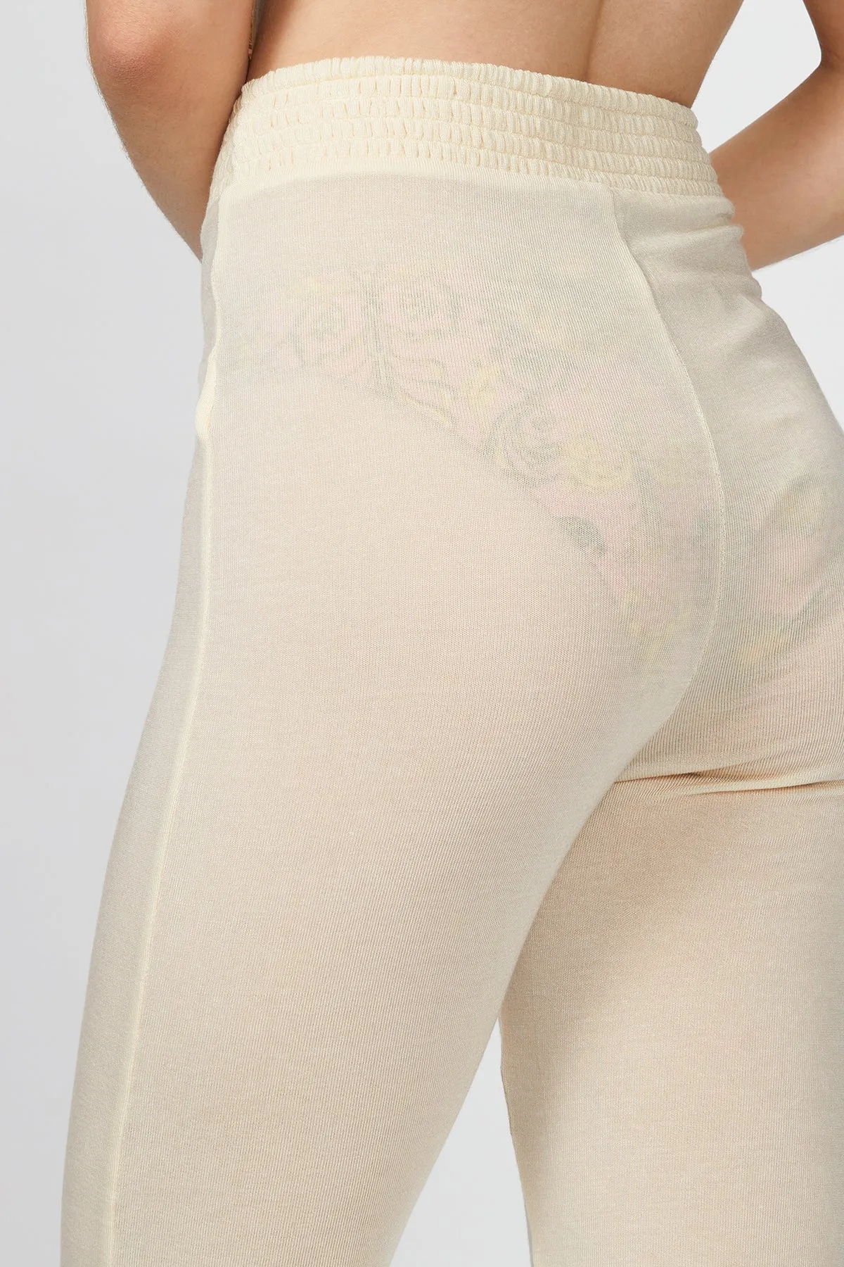SMOCKED FLARE PANTS