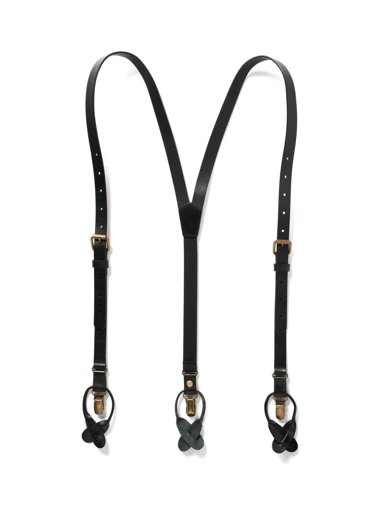Smoke - Black Leather Suspenders