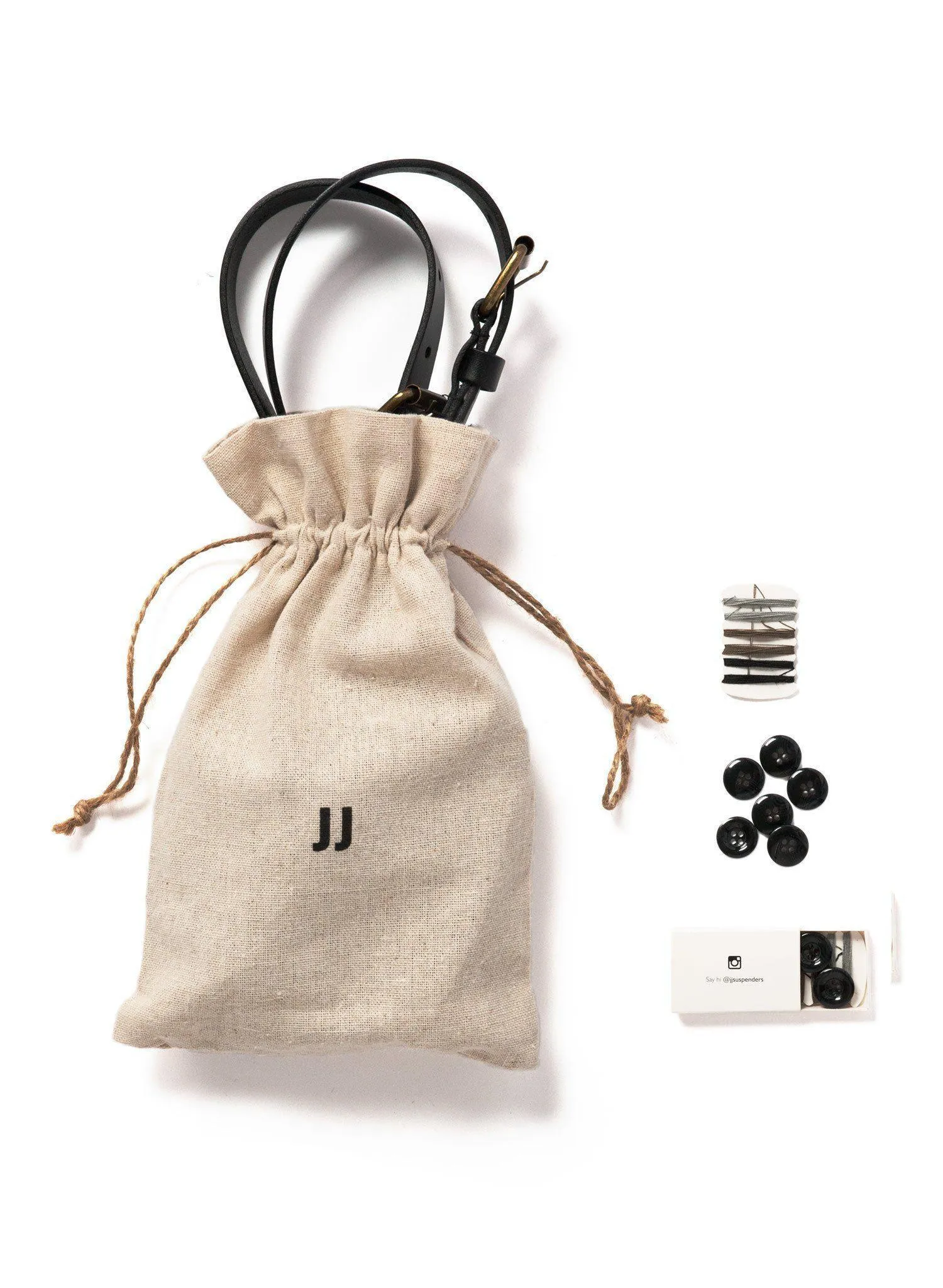 Smoke - Black Leather Suspenders