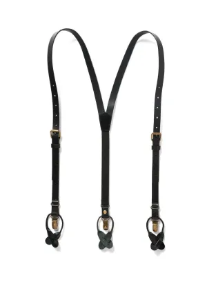 Smoke - Black Leather Suspenders