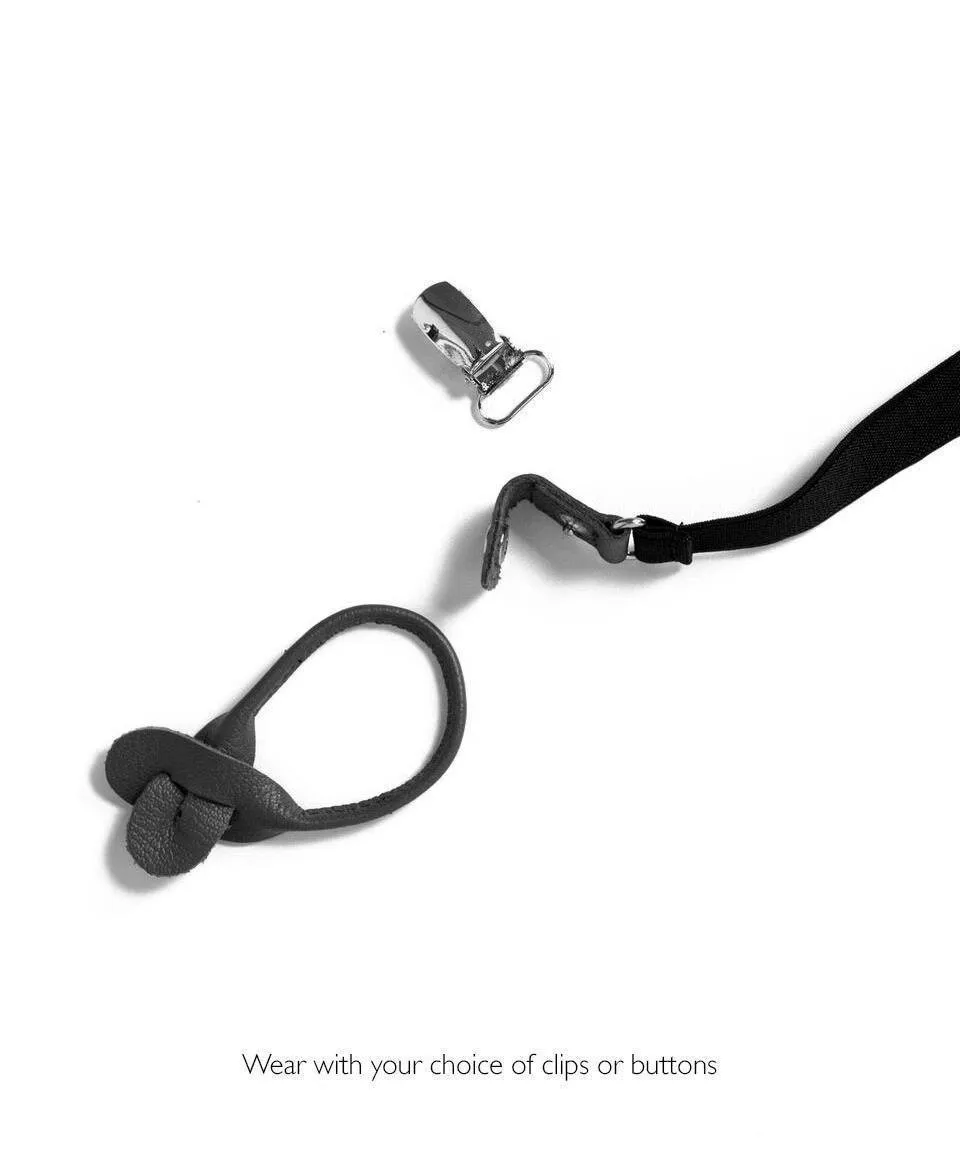 Smoke - Black Leather Suspenders