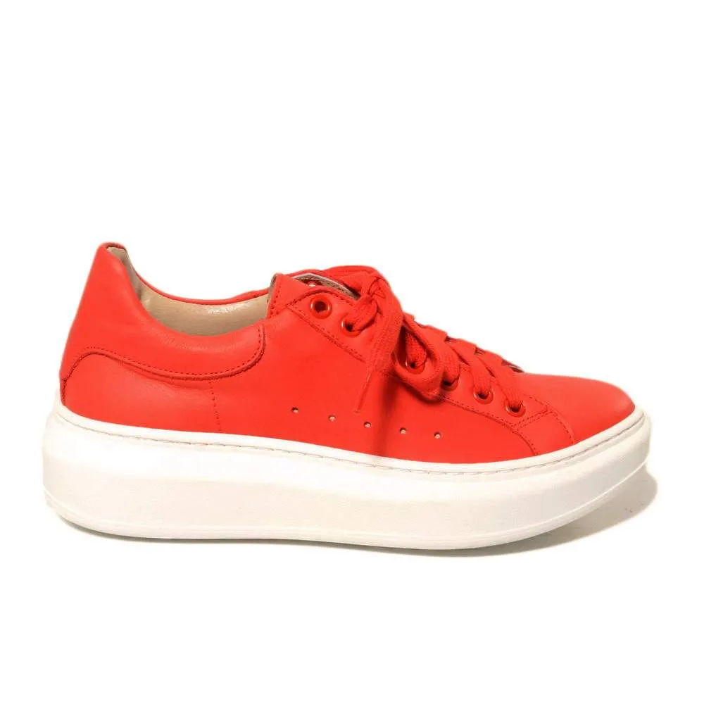 Sneakers Donna Rosse con Lacci Suola Oversize Made in Italy