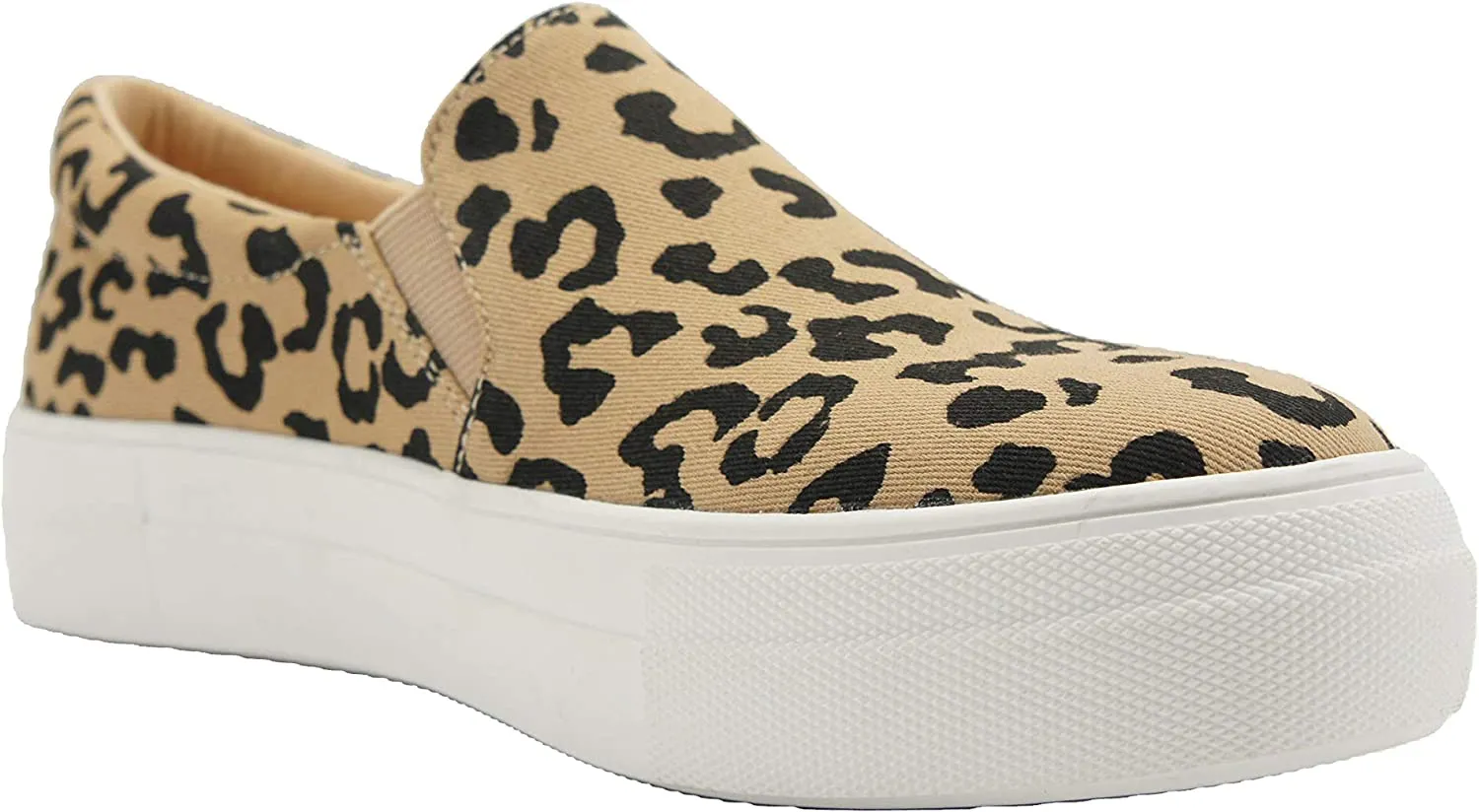 Soda Hike ~ Slip On Double Layer Foam Padded Cushion Sock Fashion Sneakers (Tan Bobcat, Numeric_6)