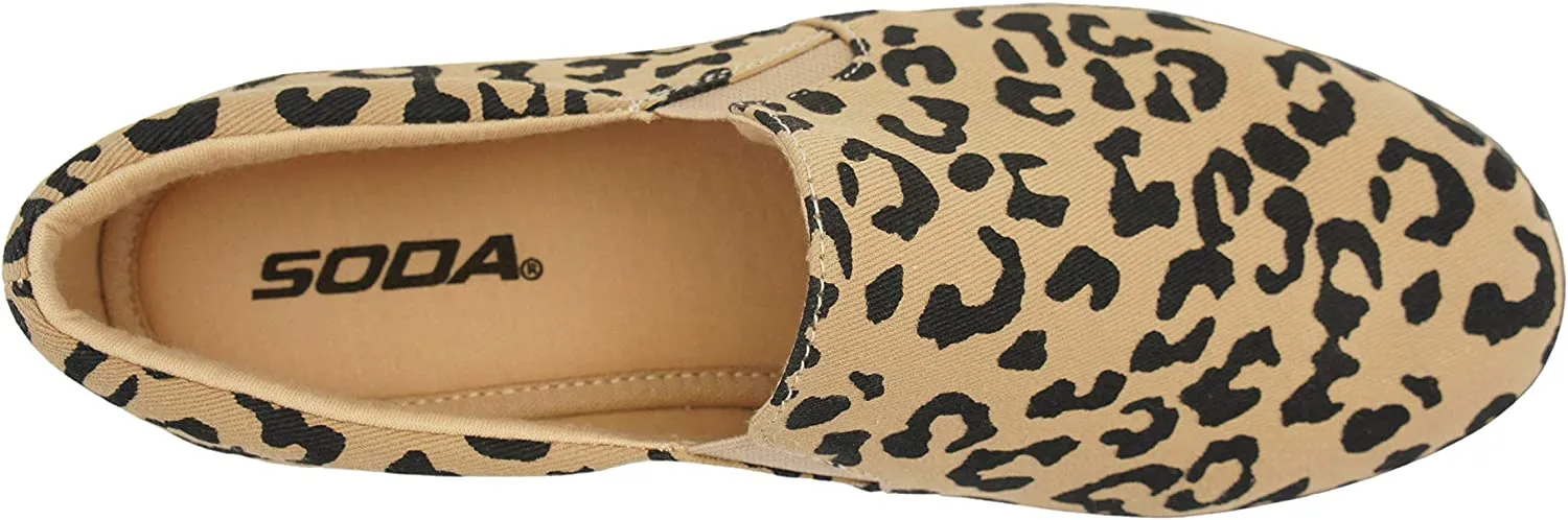 Soda Hike ~ Slip On Double Layer Foam Padded Cushion Sock Fashion Sneakers (Tan Bobcat, Numeric_6)