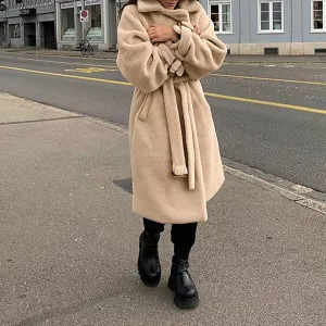 Soft Cozy Solid Double Breasted Faux Fur Coat