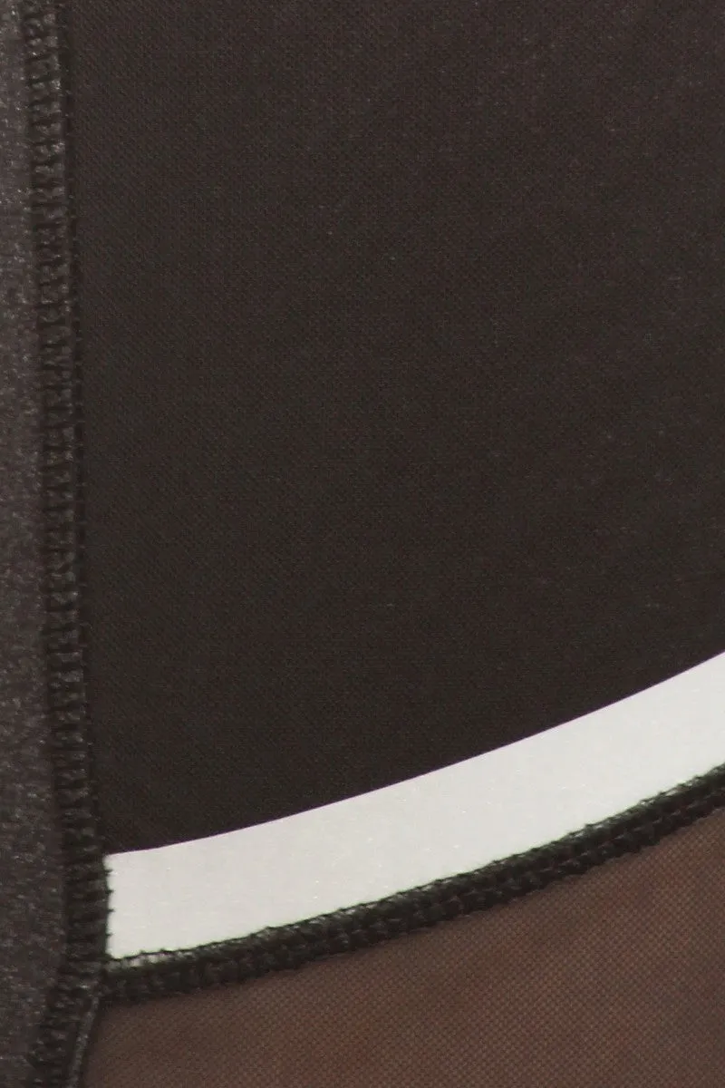 Solid Sports Mesh Cropped Leggings