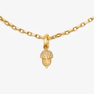 Sonoma Acorn Large Diamond Pendant in 20K Peach Gold