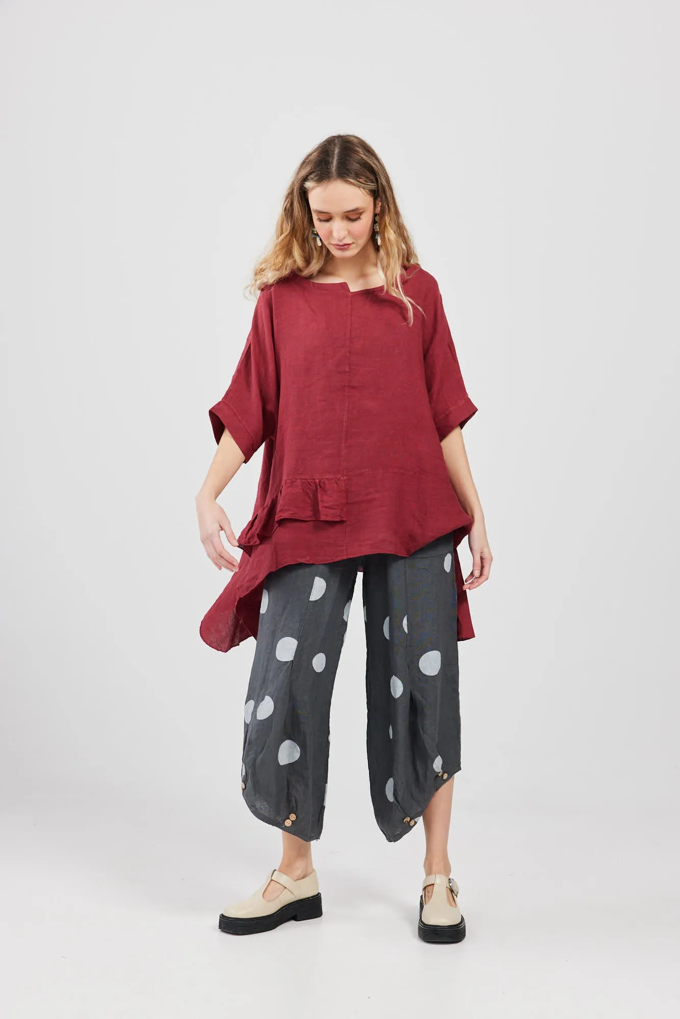 Sorrento linen top. Berry
