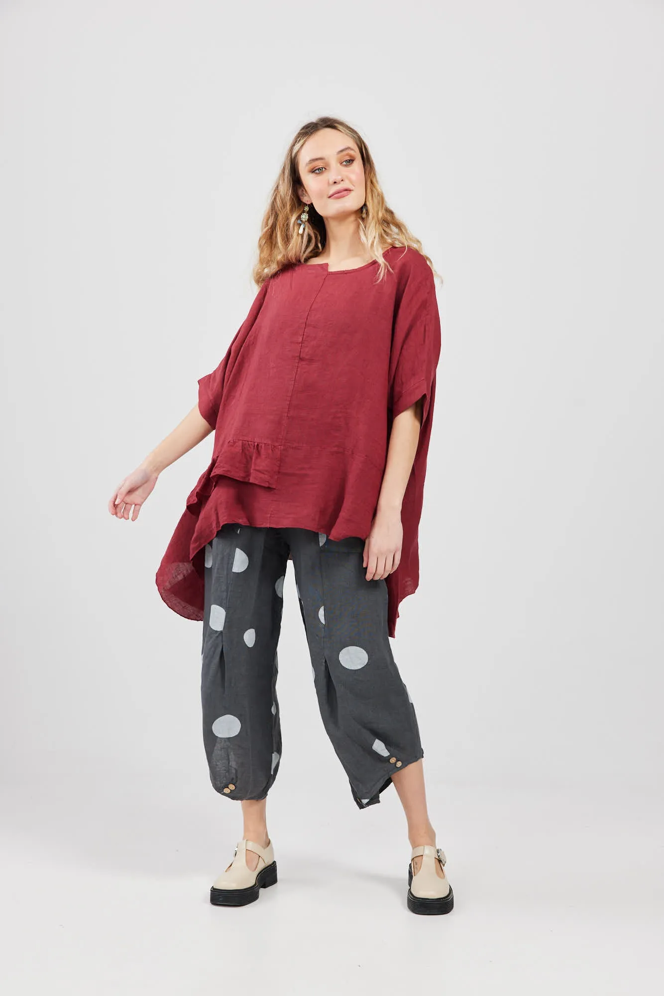 Sorrento linen top. Berry