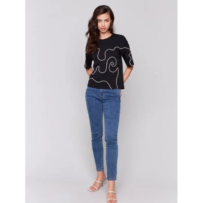 Soutache Swirl Cotton Top