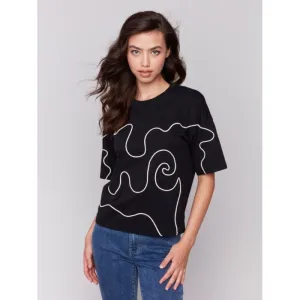 Soutache Swirl Cotton Top