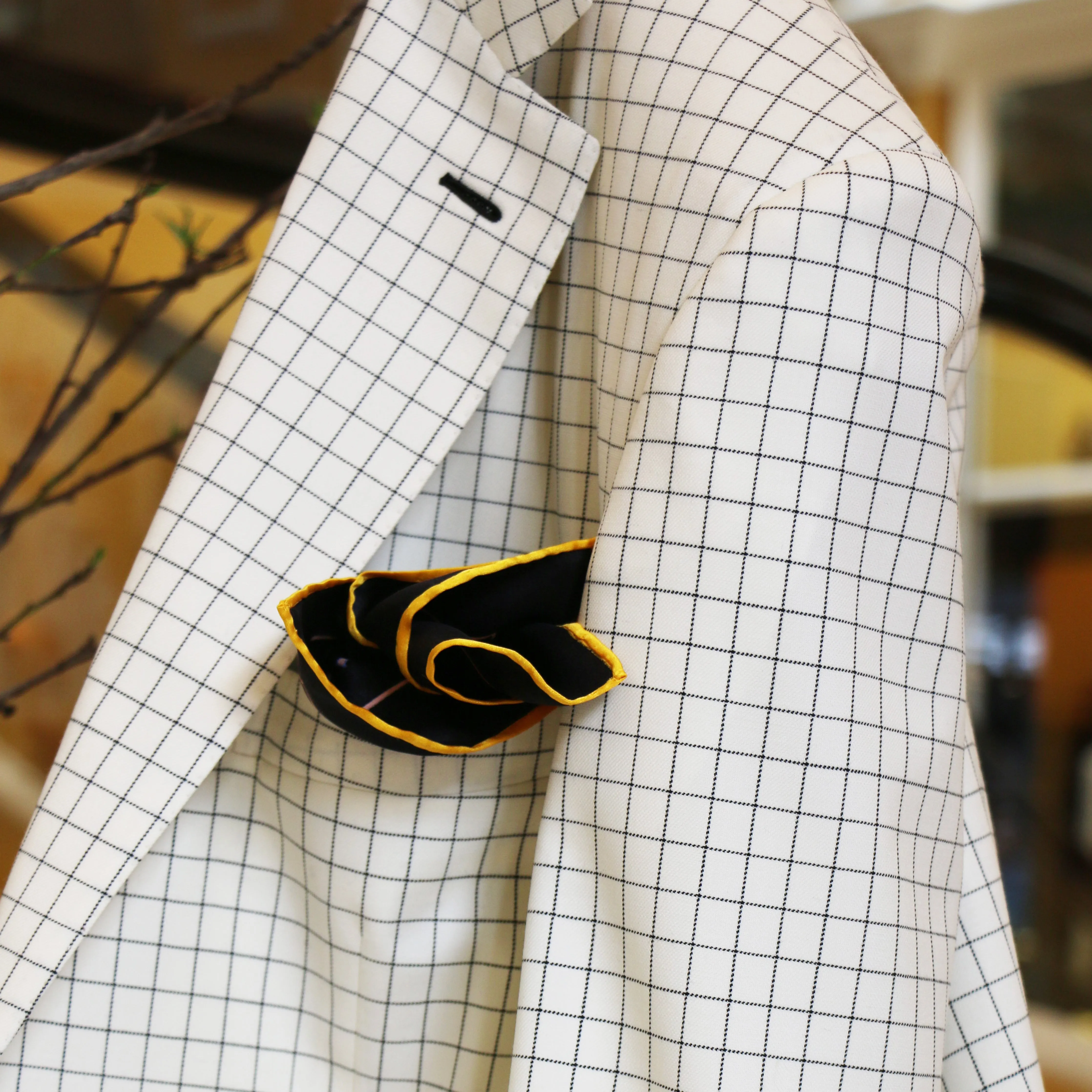 Special Order White Wool Checkered Jacket