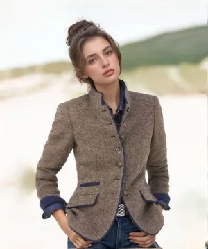Spring Aura™ | Women's Color Block Cotton Blend Coat | Multi-Button Design, Lightweight & Stylish Outerwear