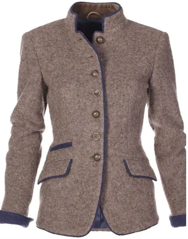 Spring Aura™ | Women's Color Block Cotton Blend Coat | Multi-Button Design, Lightweight & Stylish Outerwear