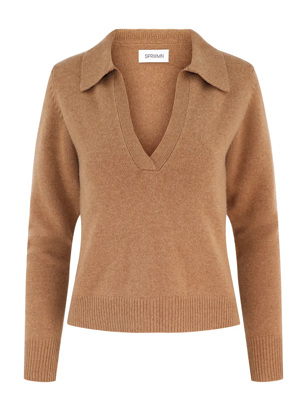 SPRWMN Henley Sweater in Tan