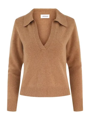 SPRWMN Henley Sweater in Tan