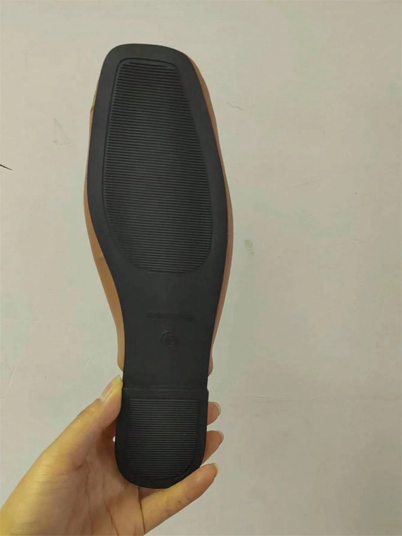 Square Toe PU Flat Mules
