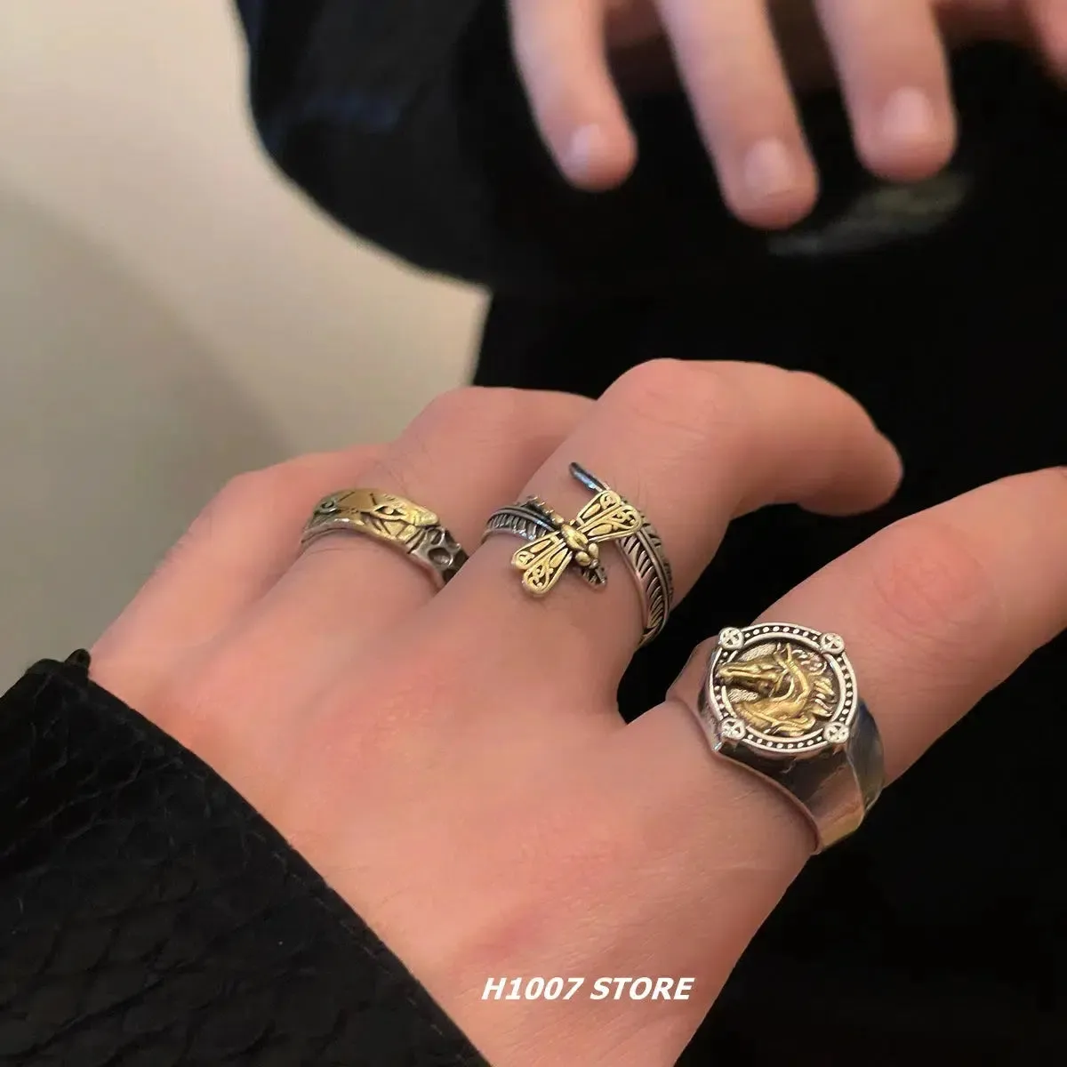 Stainless Steel Vintage Ring Set