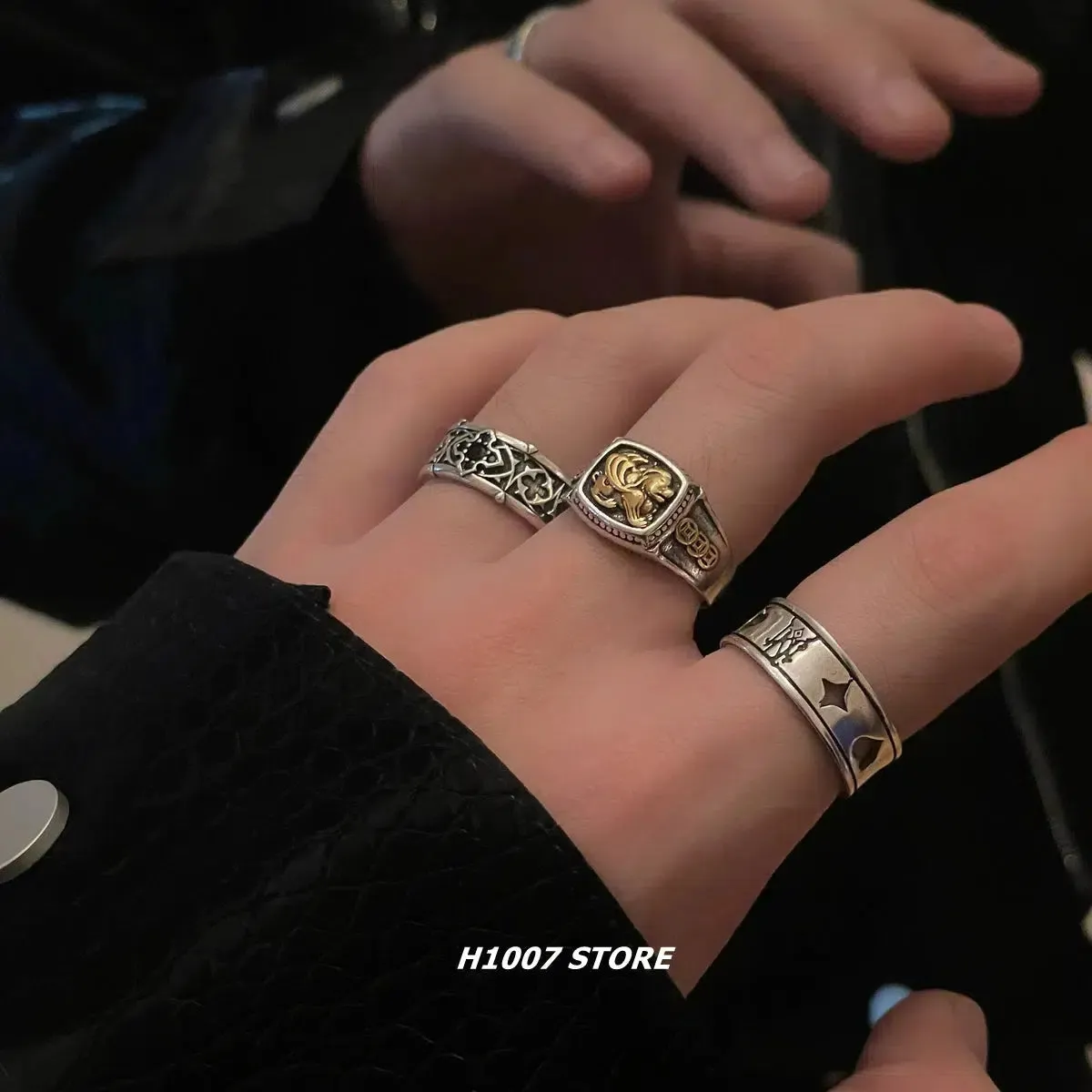 Stainless Steel Vintage Ring Set