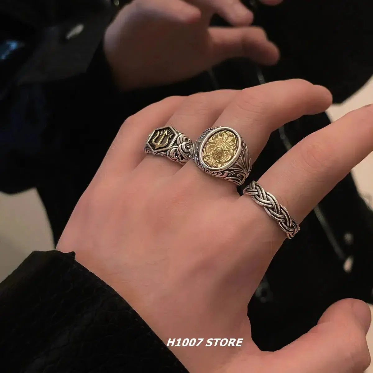 Stainless Steel Vintage Ring Set