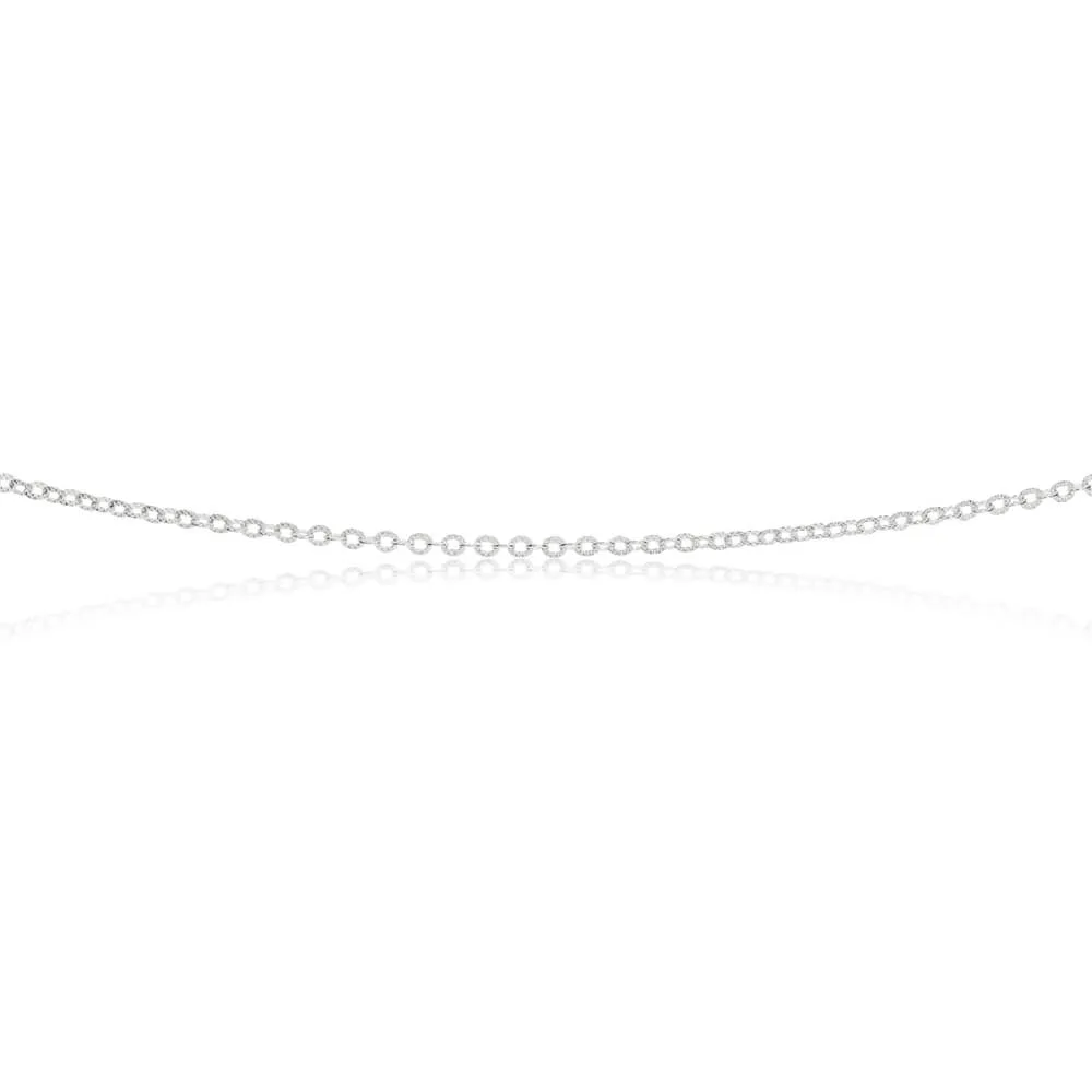 Sterling Silver Fancy Diamond Cut 45cm Chain