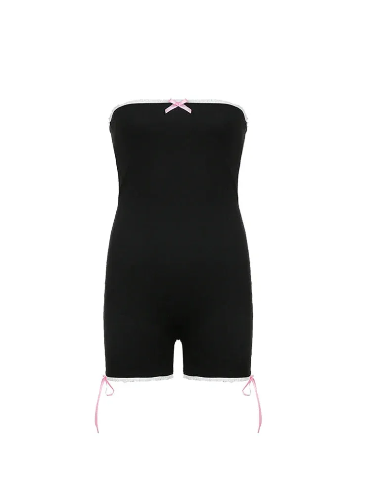 Strapless Bow Romper
