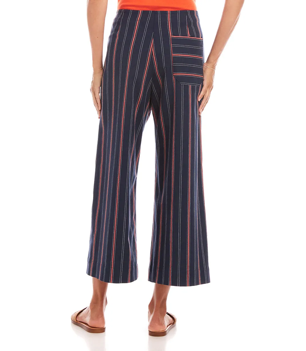 Stripe Cropped Wide Leg Pants