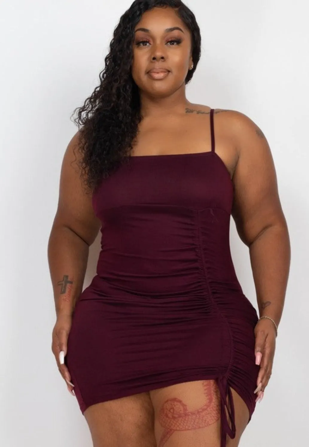 Stunning Plus Size Drawstring Minidress