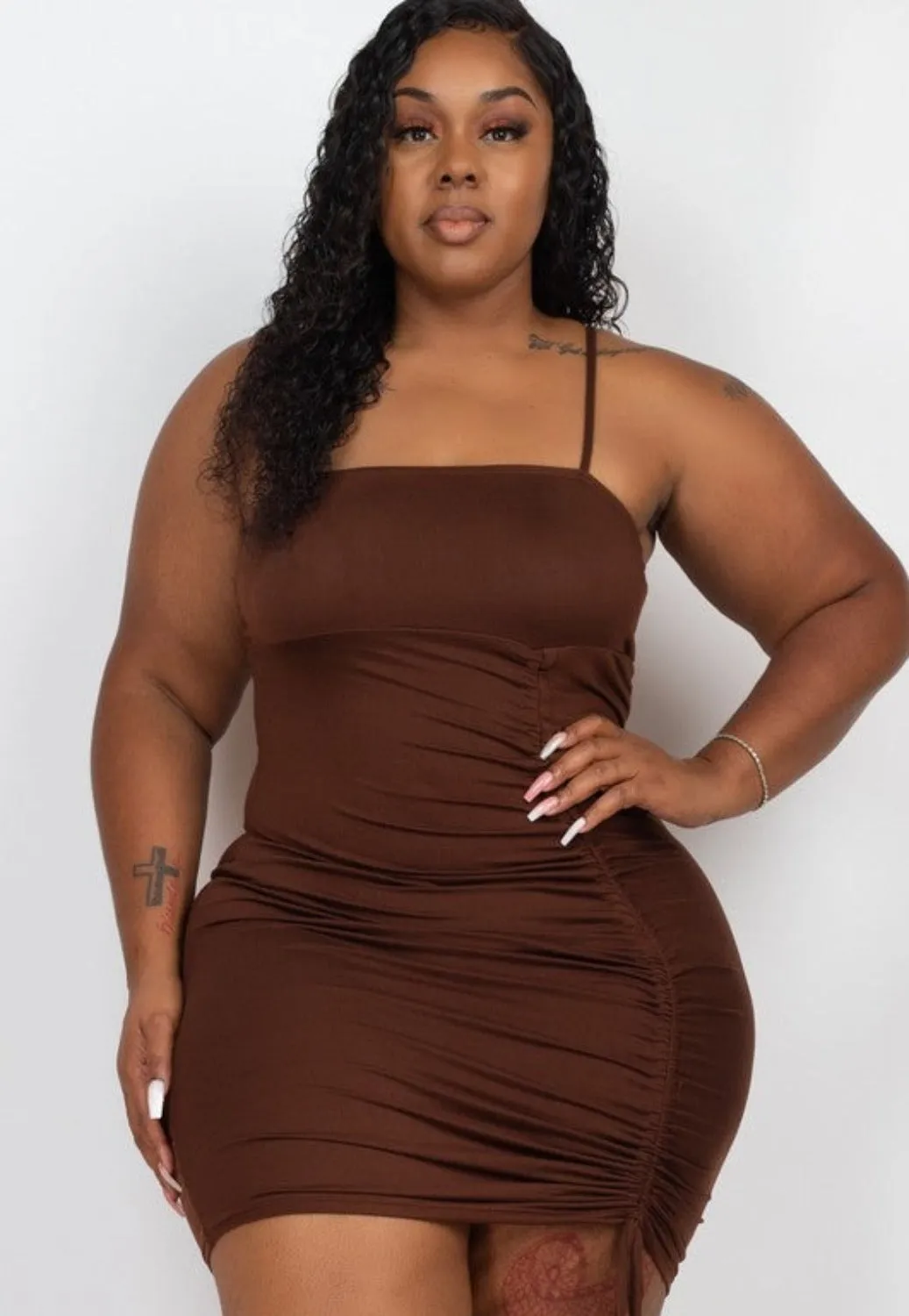 Stunning Plus Size Drawstring Minidress