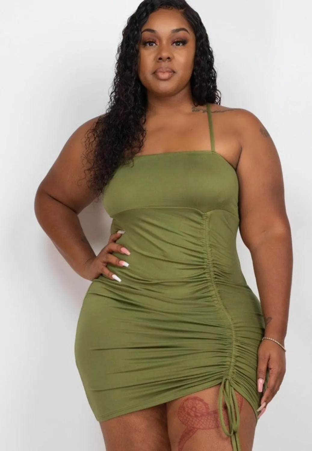 Stunning Plus Size Drawstring Minidress