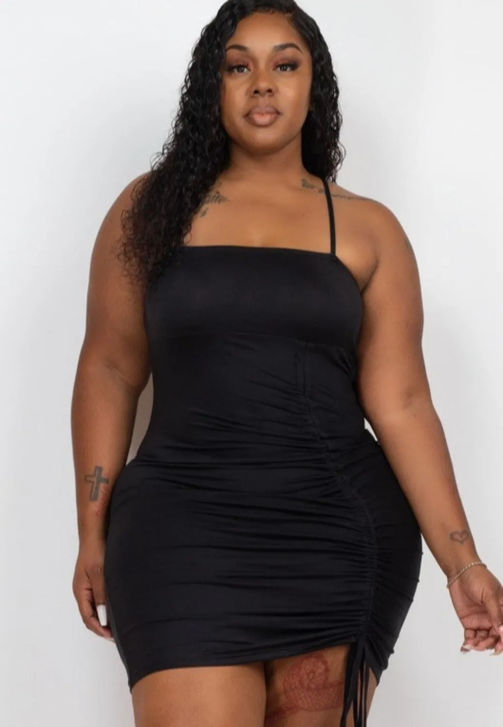 Stunning Plus Size Drawstring Minidress