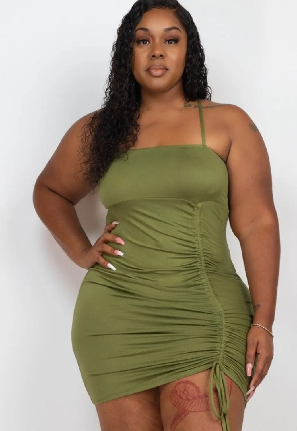 Stunning Plus Size Drawstring Minidress