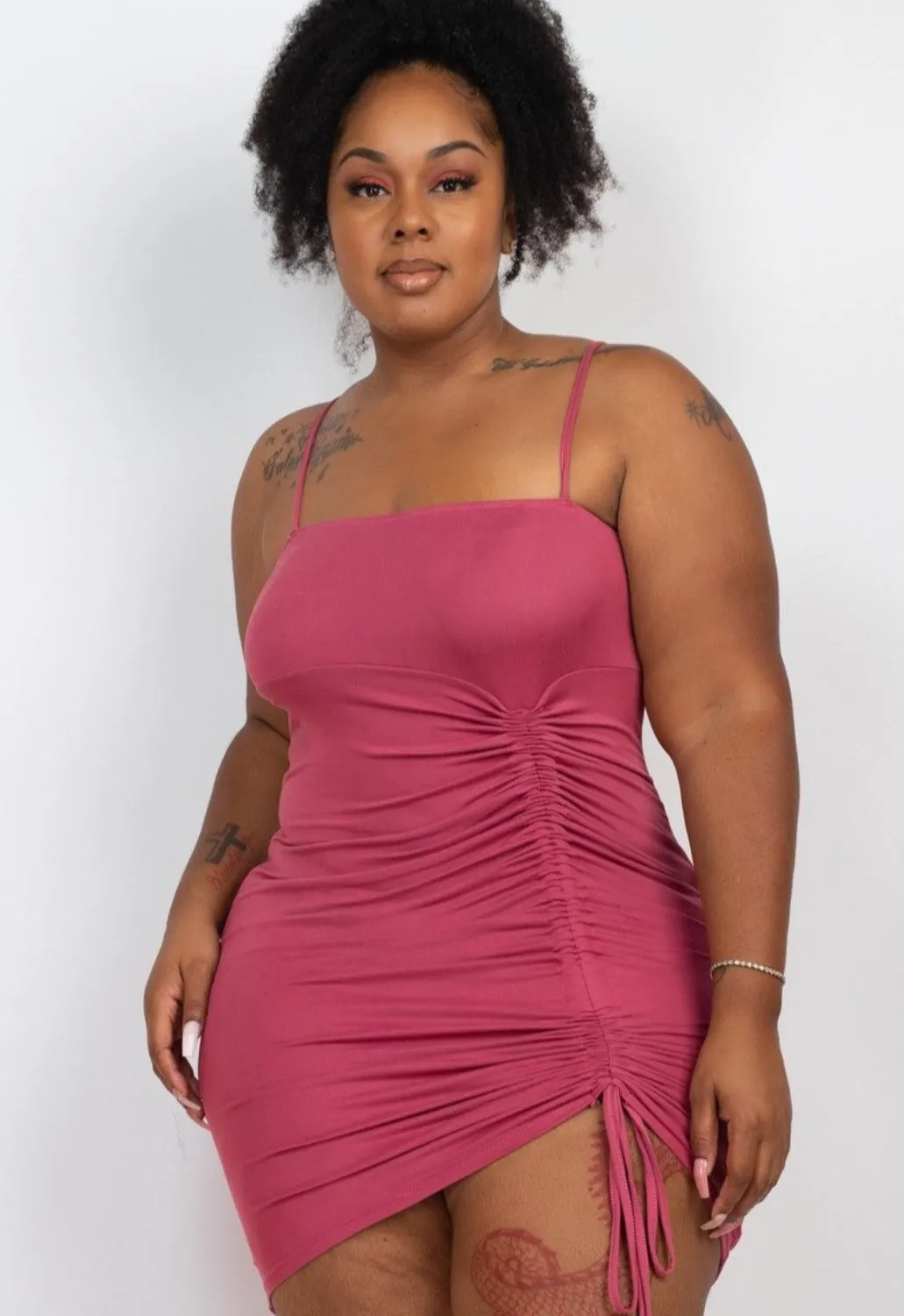 Stunning Plus Size Drawstring Minidress