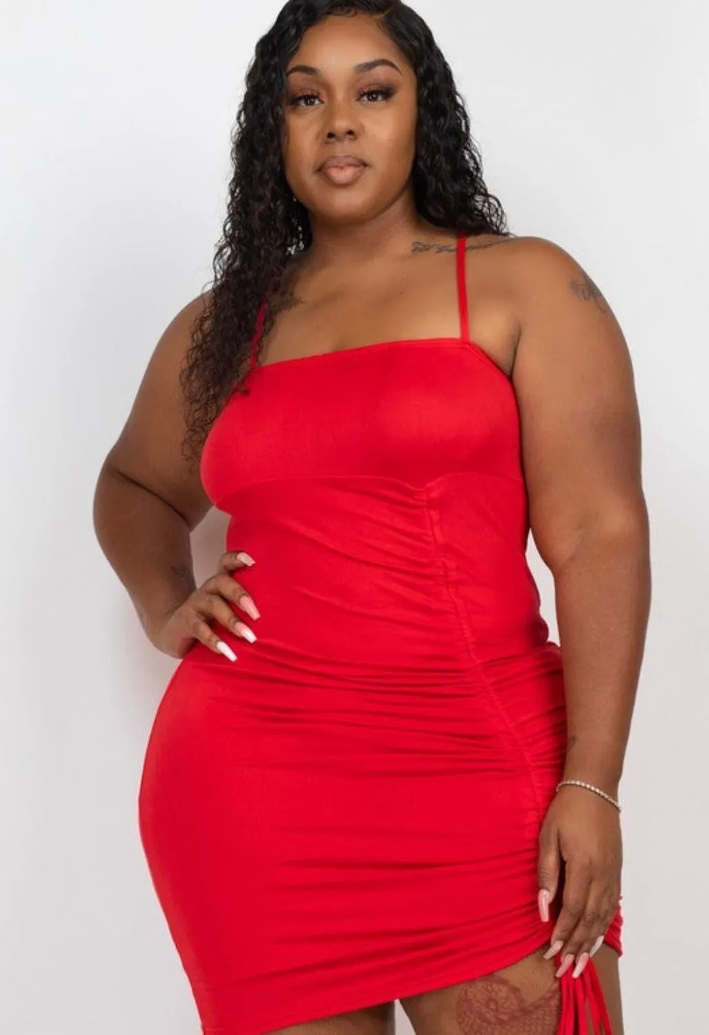 Stunning Plus Size Drawstring Minidress