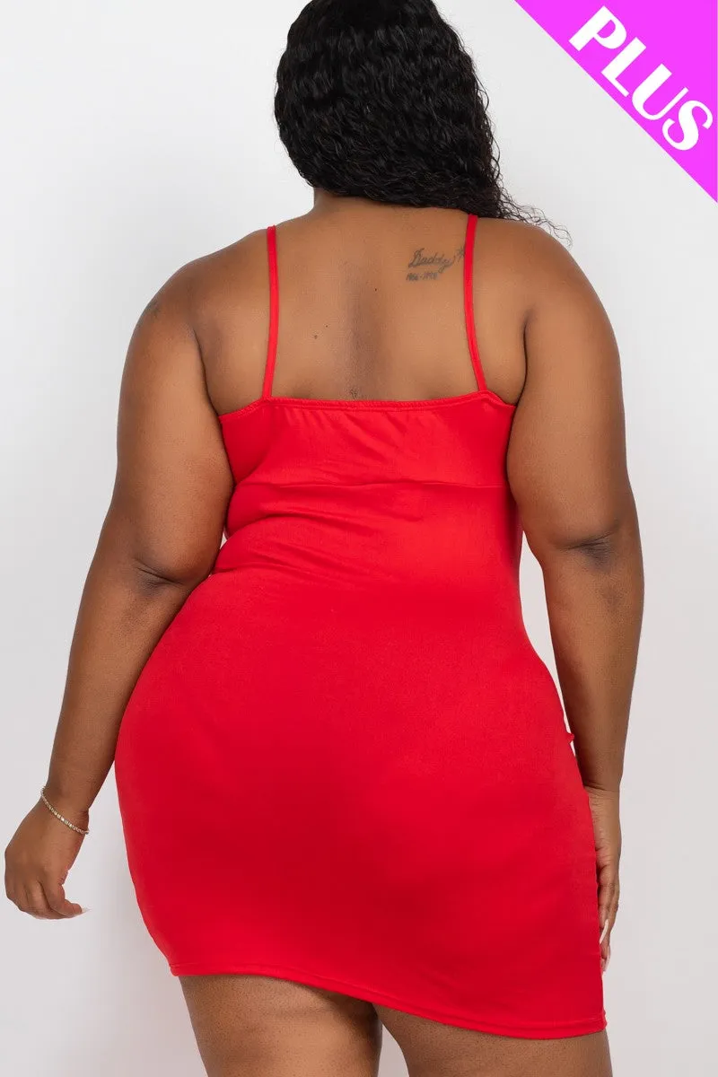 Stunning Plus Size Drawstring Minidress