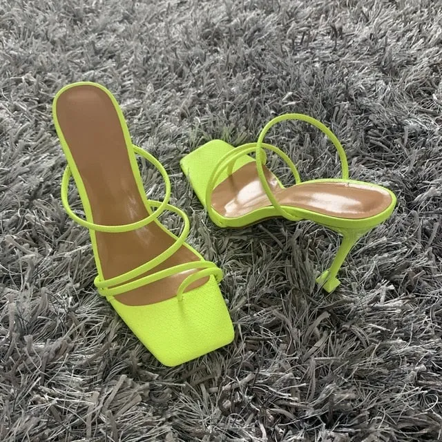 Summer Pumps Sexy snake print Slippers Sandals Shoes Women