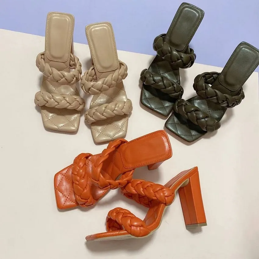 Summer Women Sandals Square Toe