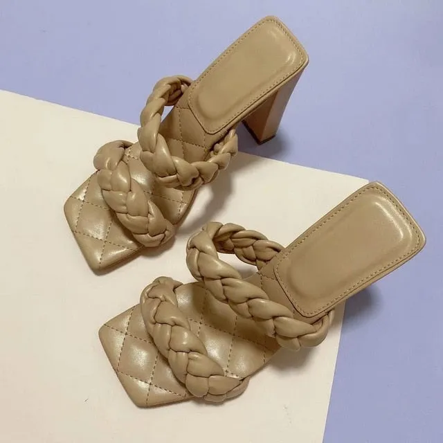 Summer Women Sandals Square Toe
