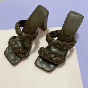 Summer Women Sandals Square Toe