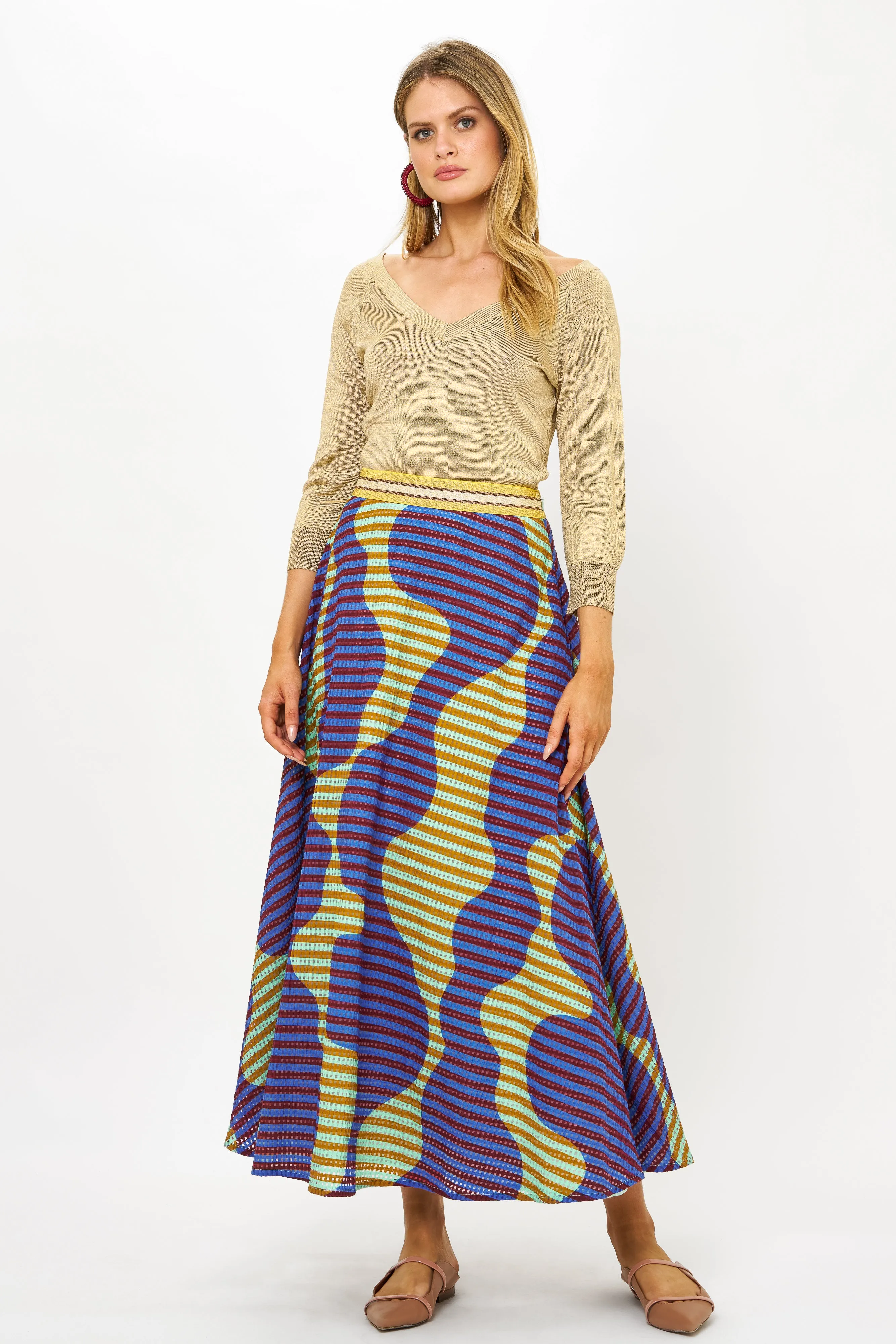 Swing Skirt- Haring Blue