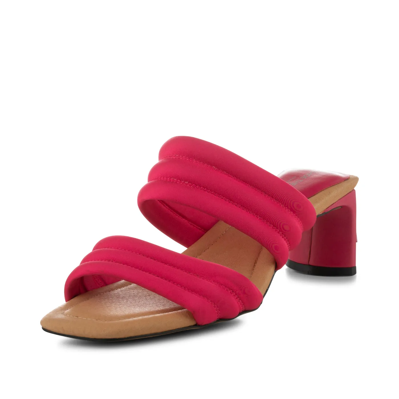 Sylvi hæl tekstil - PINK SATIN