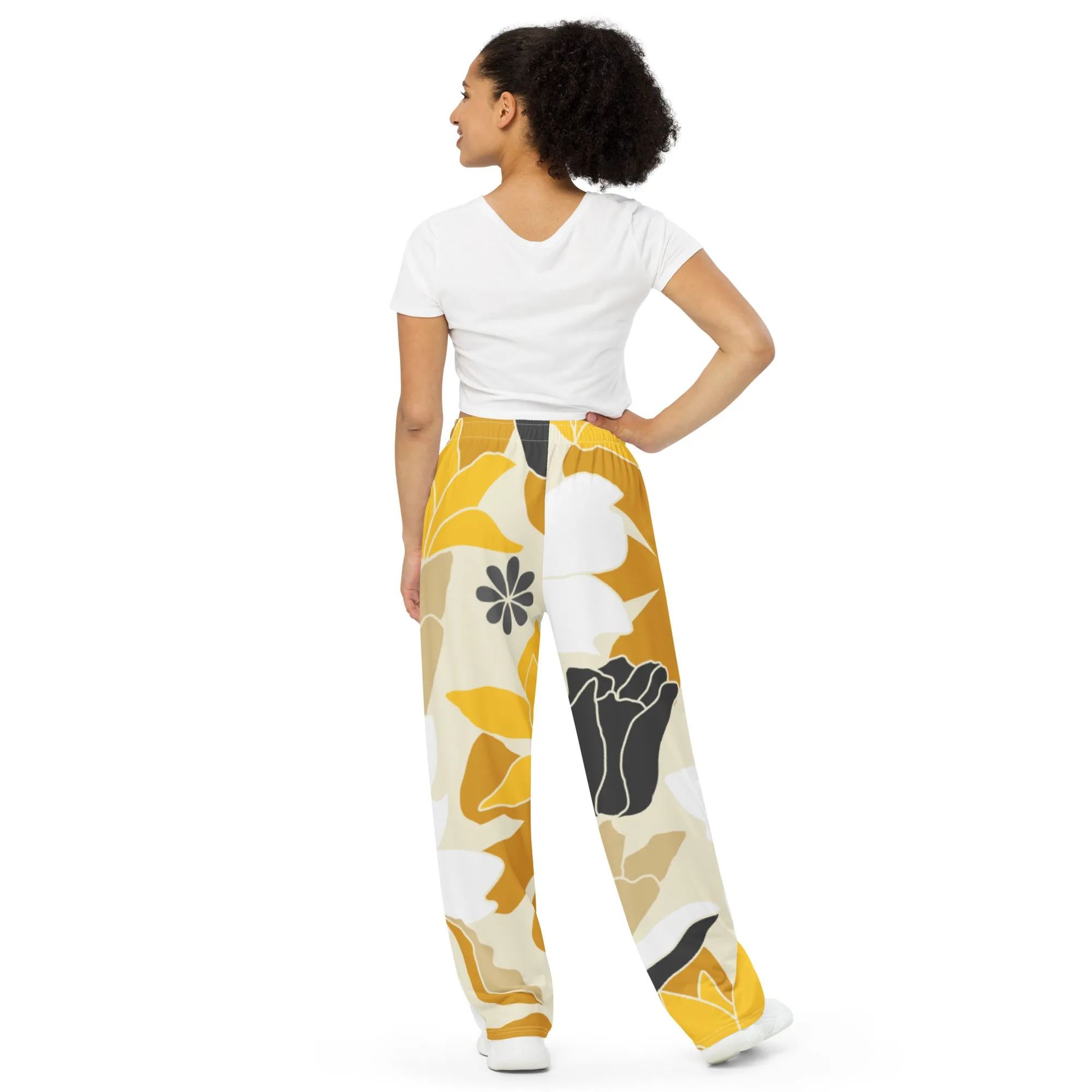 Tan Flowers Unisex Pants - OG Hippie Chick