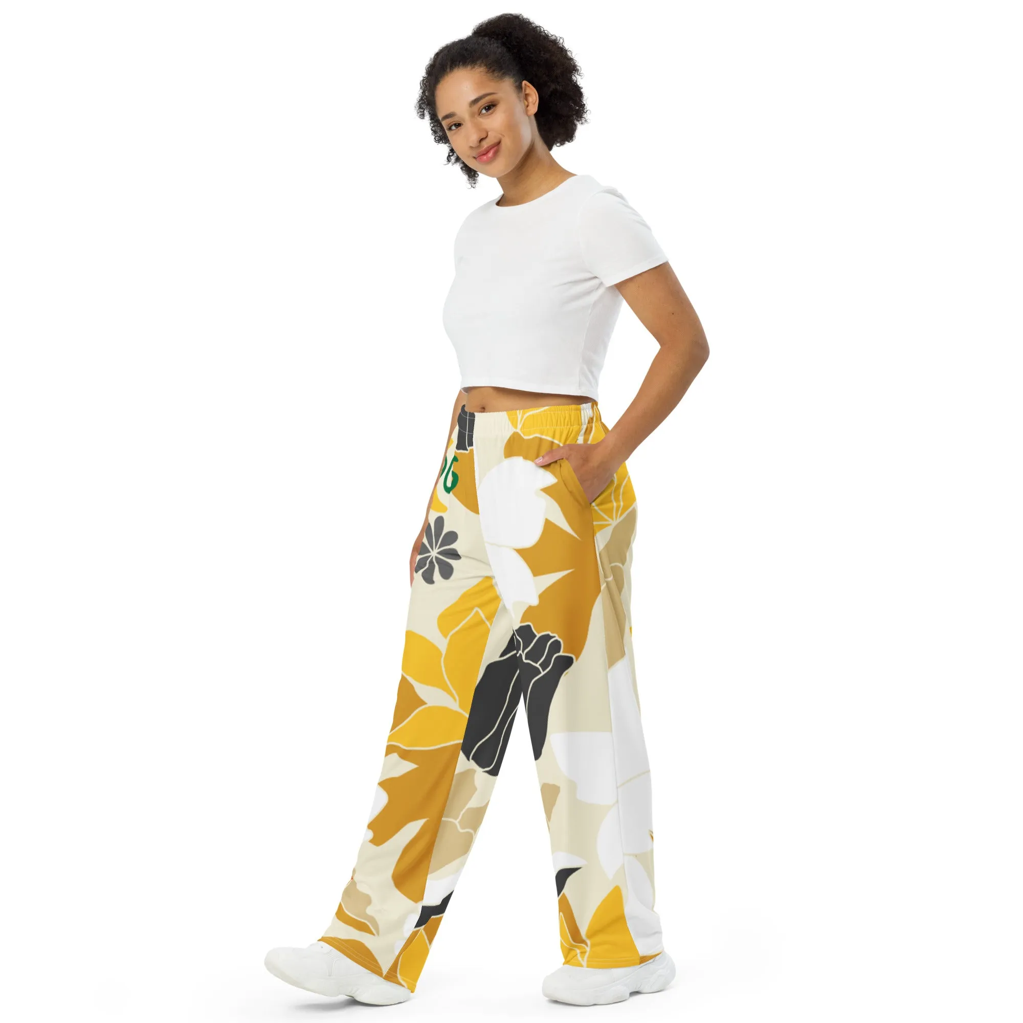 Tan Flowers Unisex Pants - OG Hippie Chick