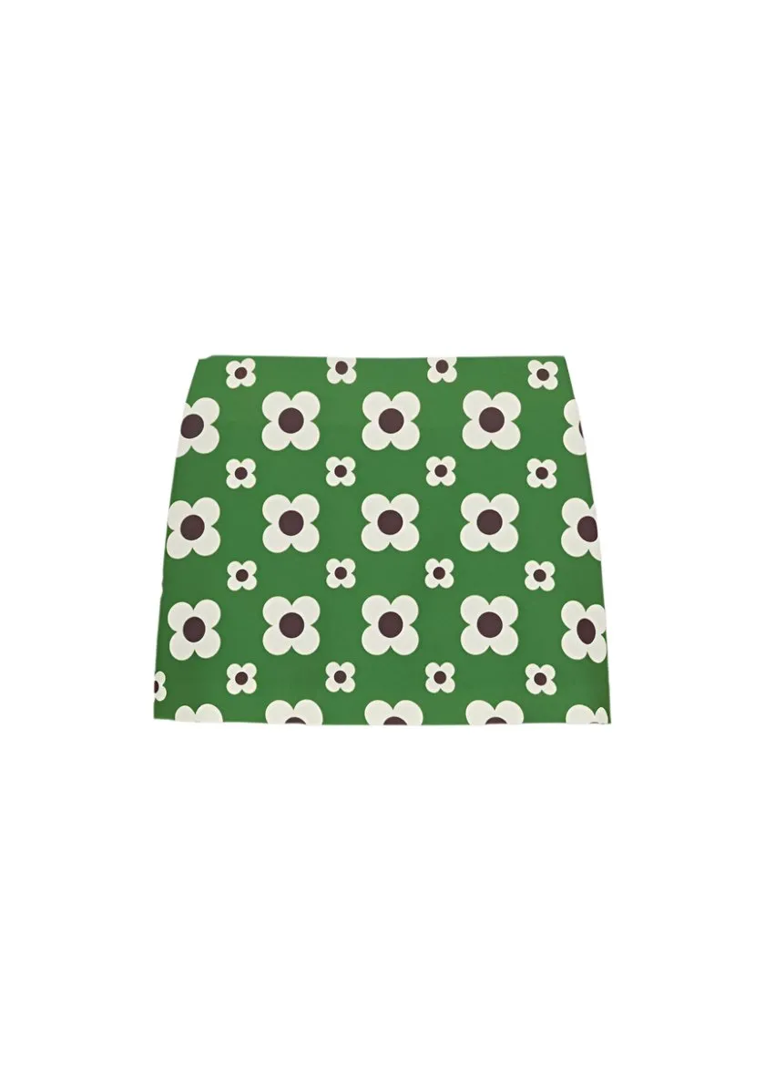 Tara Jarmon Josia Green Flower Printed Skirt