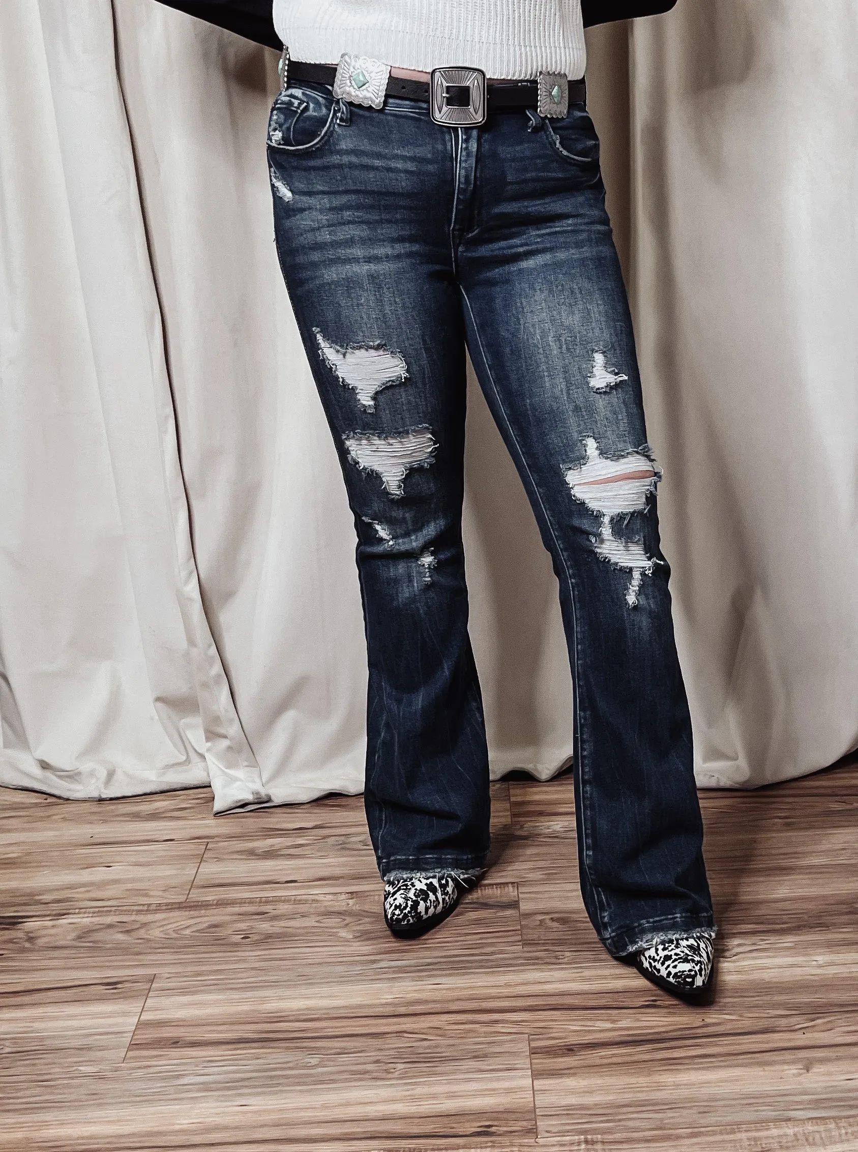 Taylor Distressed Flares