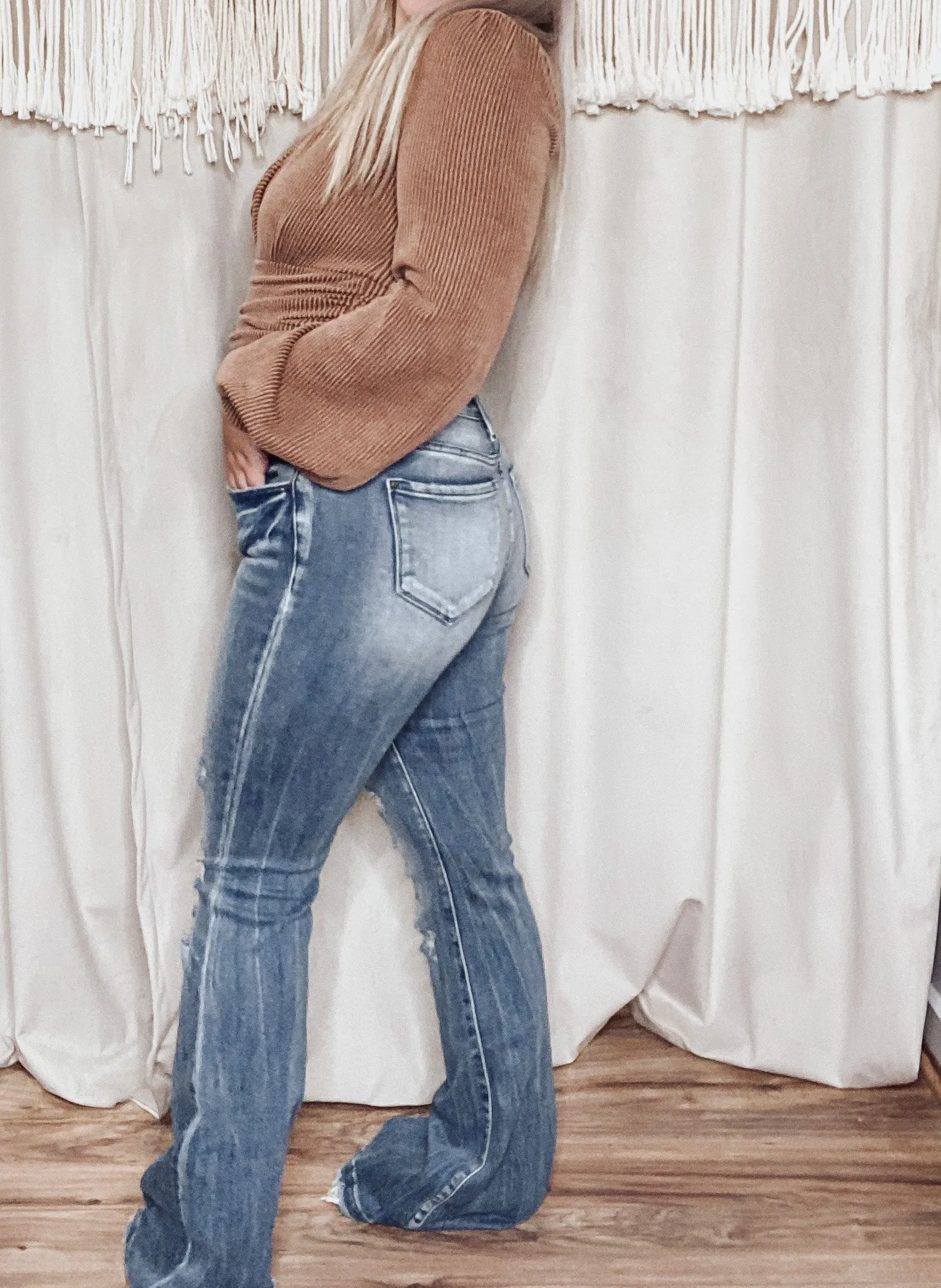 Taylor Distressed Flares