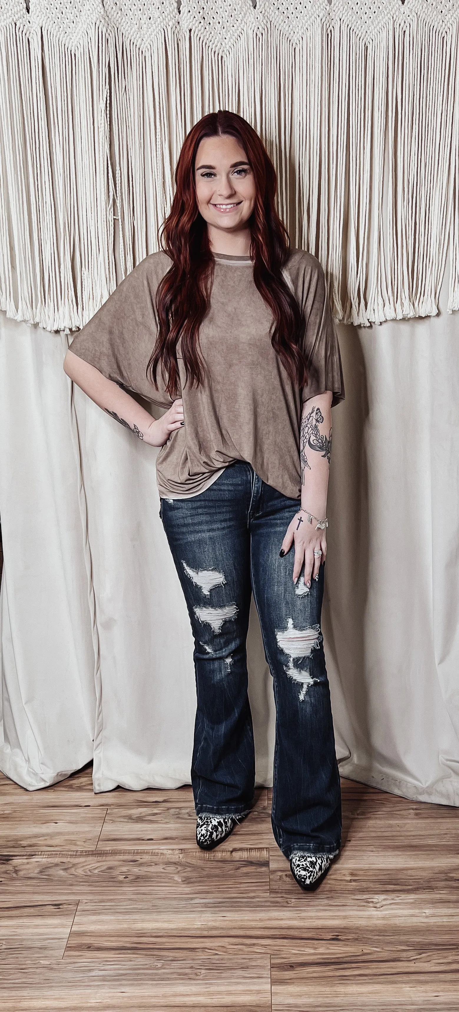 Taylor Distressed Flares